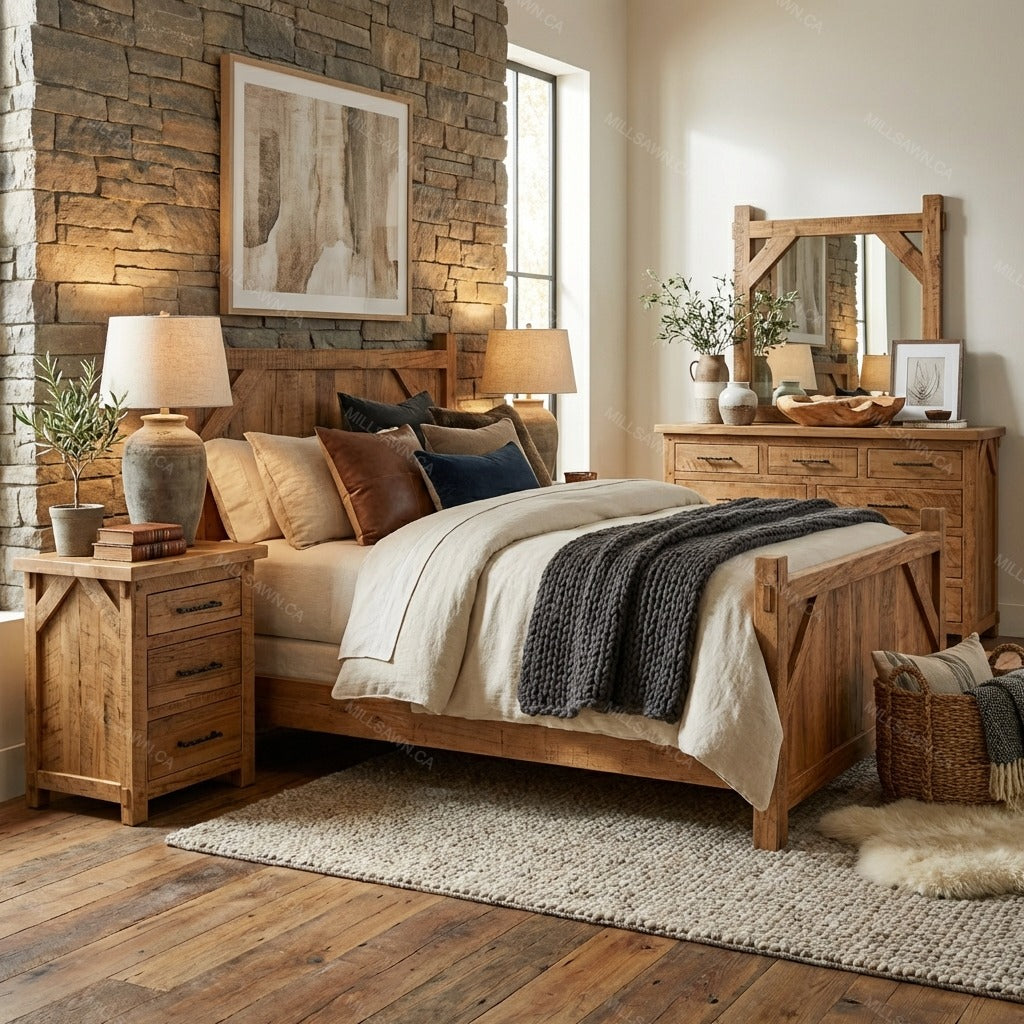 Barnwood Solid Wood Bed