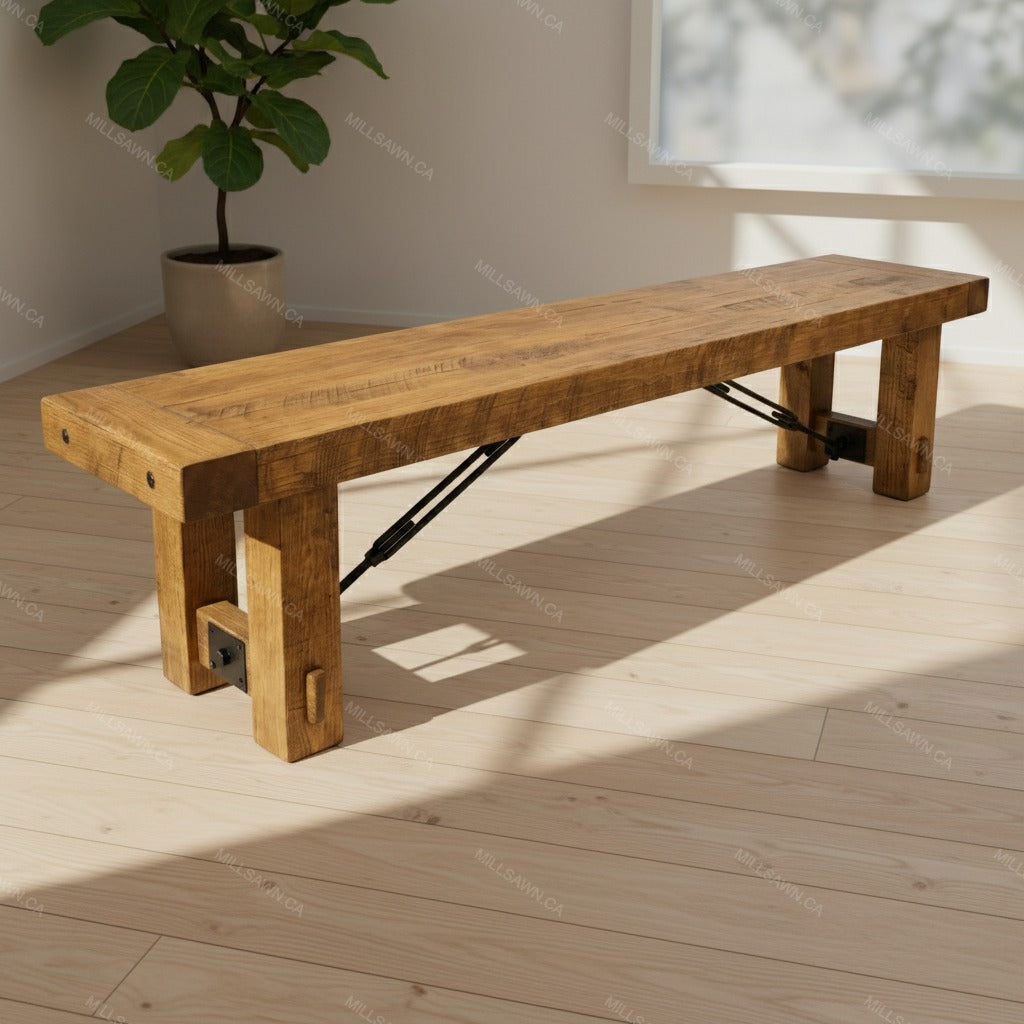 Benchmark Solid Wood Bench With Angle Turnbuckle