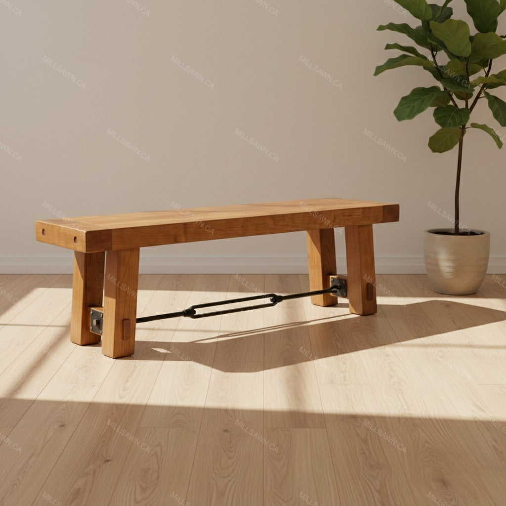 Benchmark Solid Wood Bench With Turnbuckle