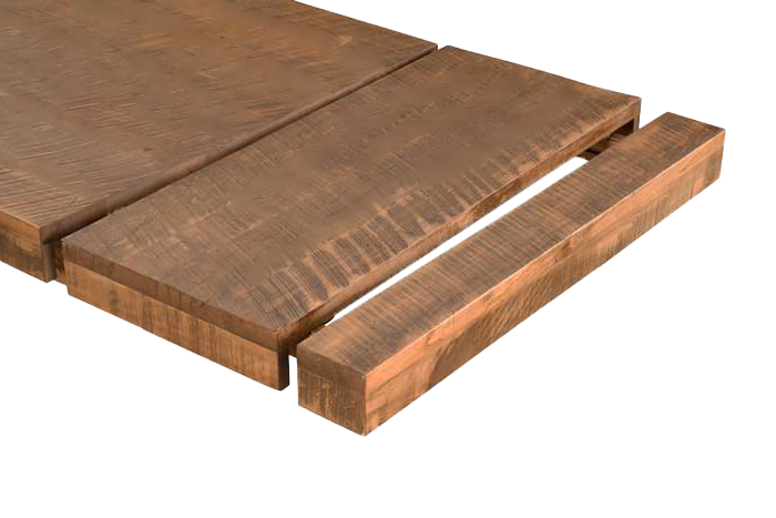 Arthur Philippe Solid Wood Top With Metal Base Table + 2-16" End Leaves