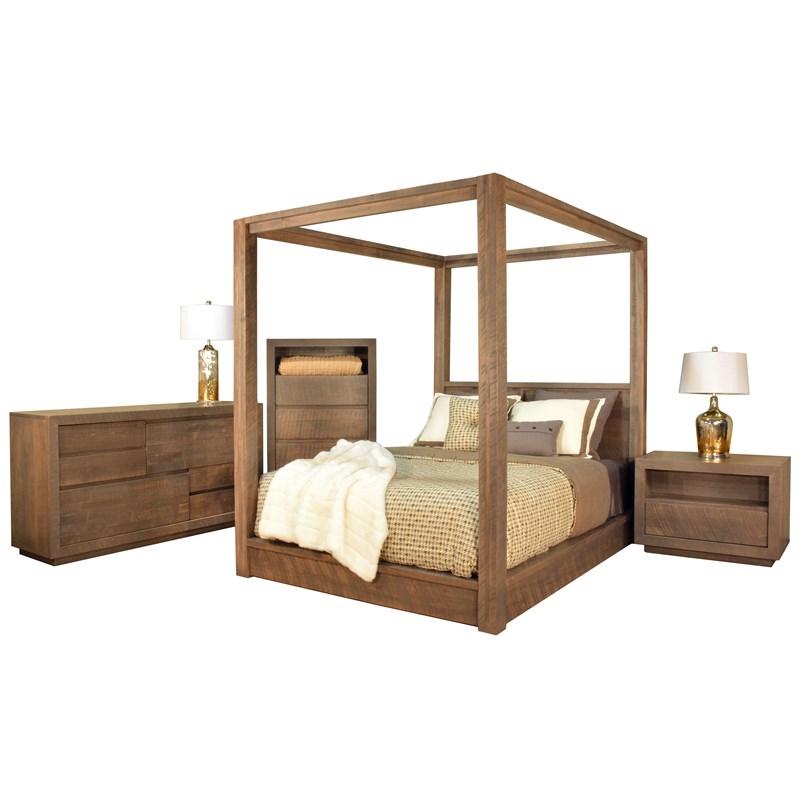 Commode en pierre grise avec étagère supérieure ouverte