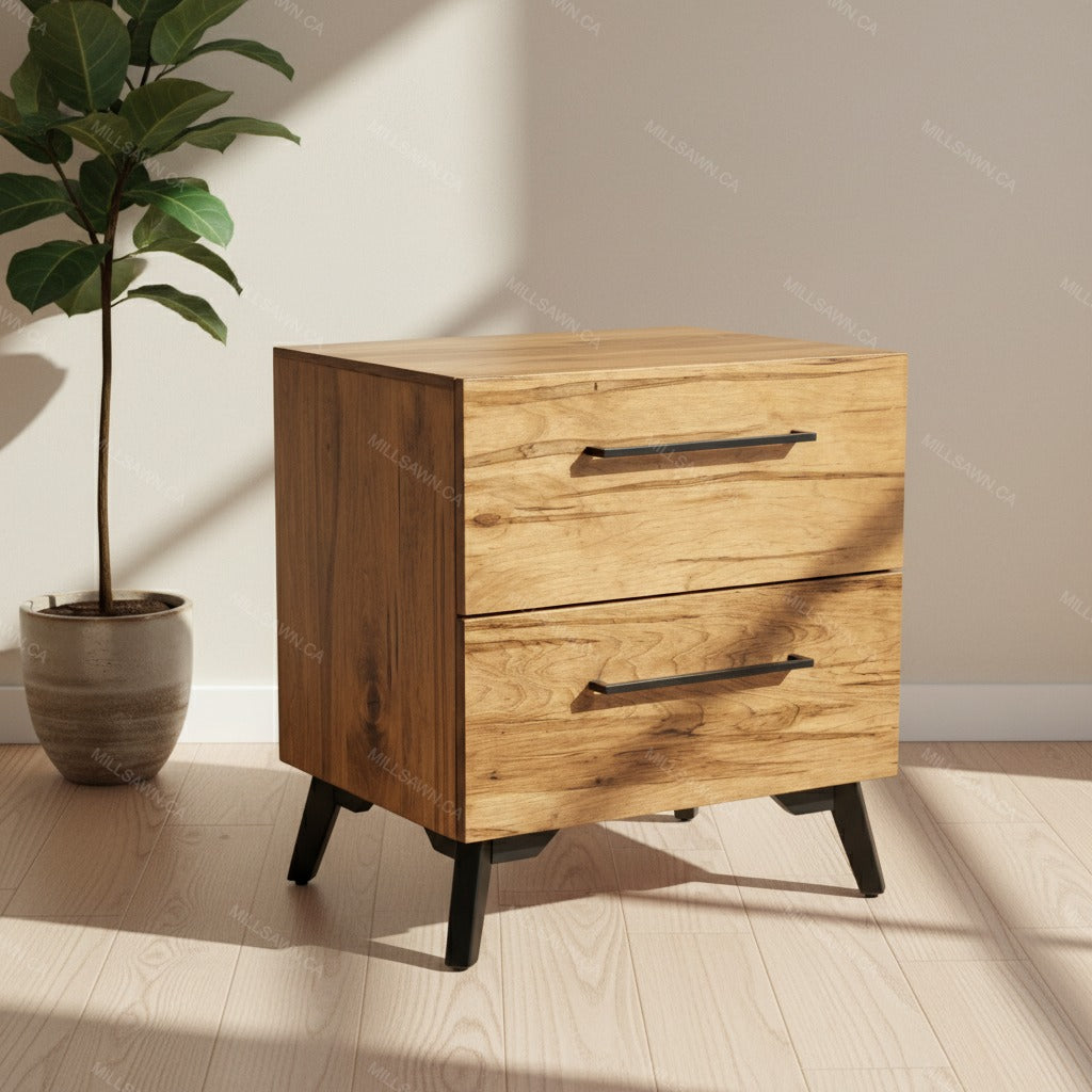 Cane Solid Wood Nightstand