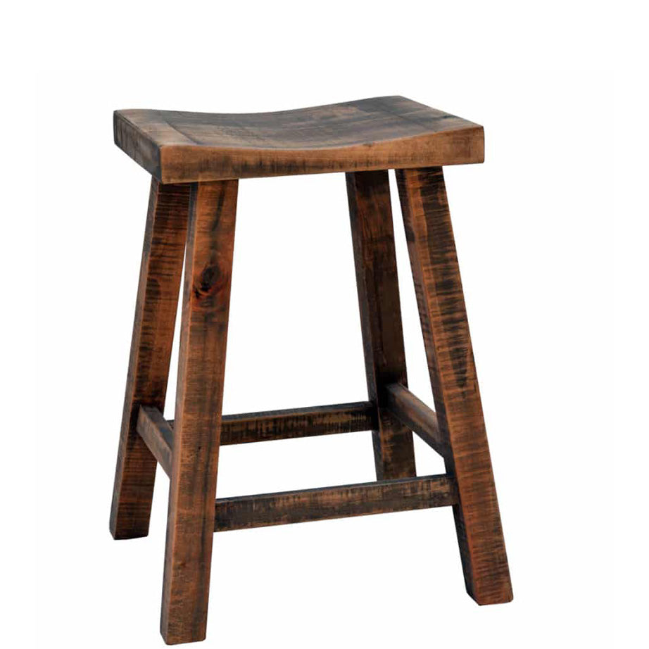 Urban Farmhouse Solid Wood Saddle Stool