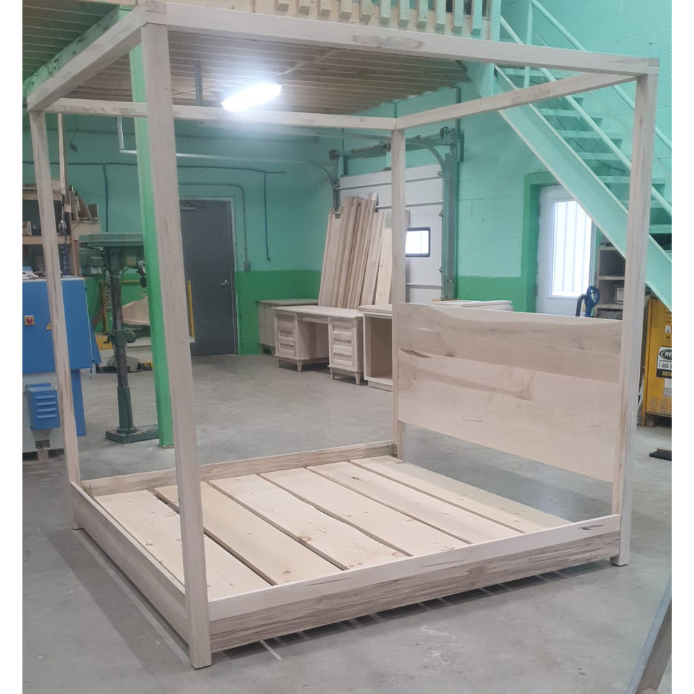 Pintura Solid Wood Canopy Bed (In Stock)
