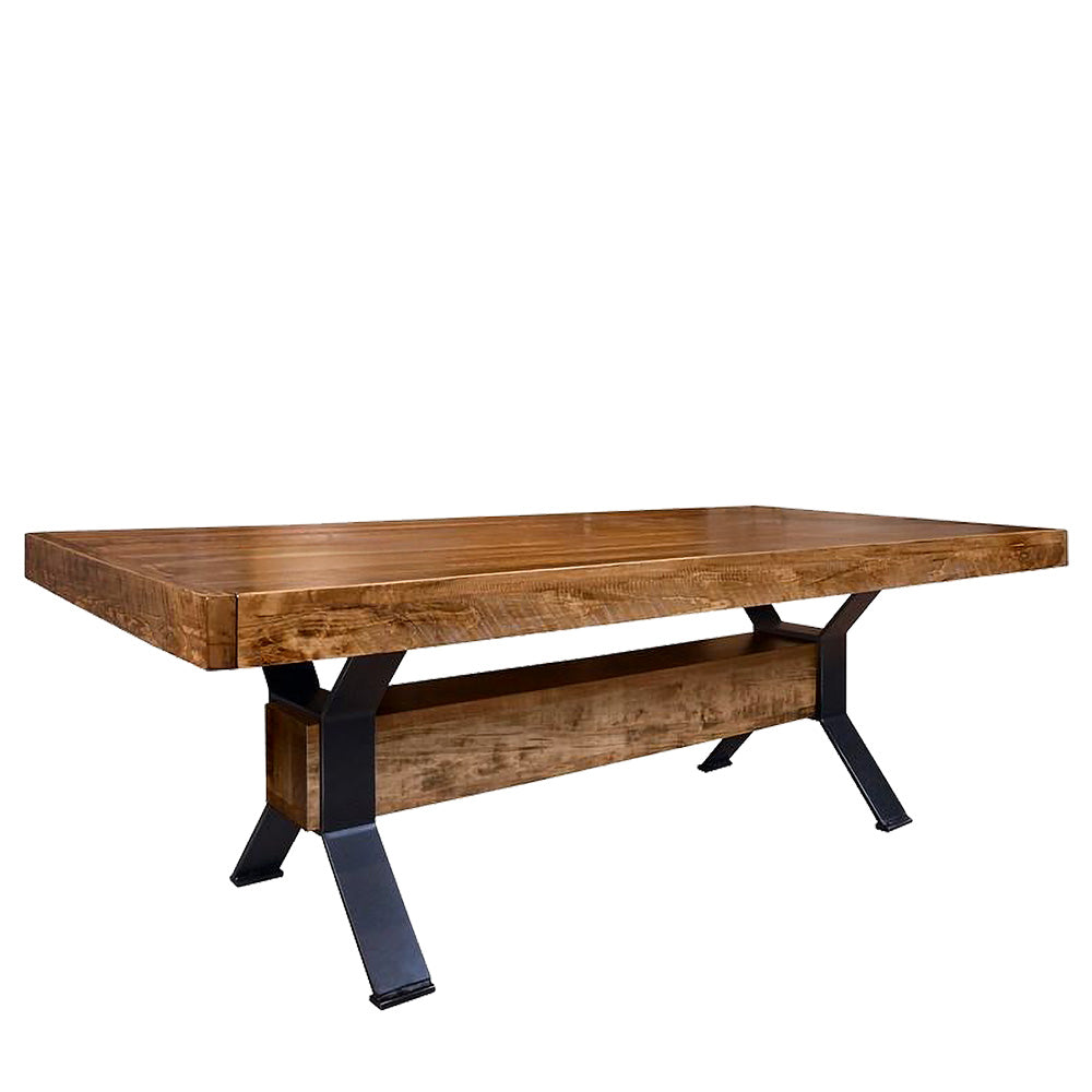 Ratcliffe Solid Wood Top With Metal Base Dining Table