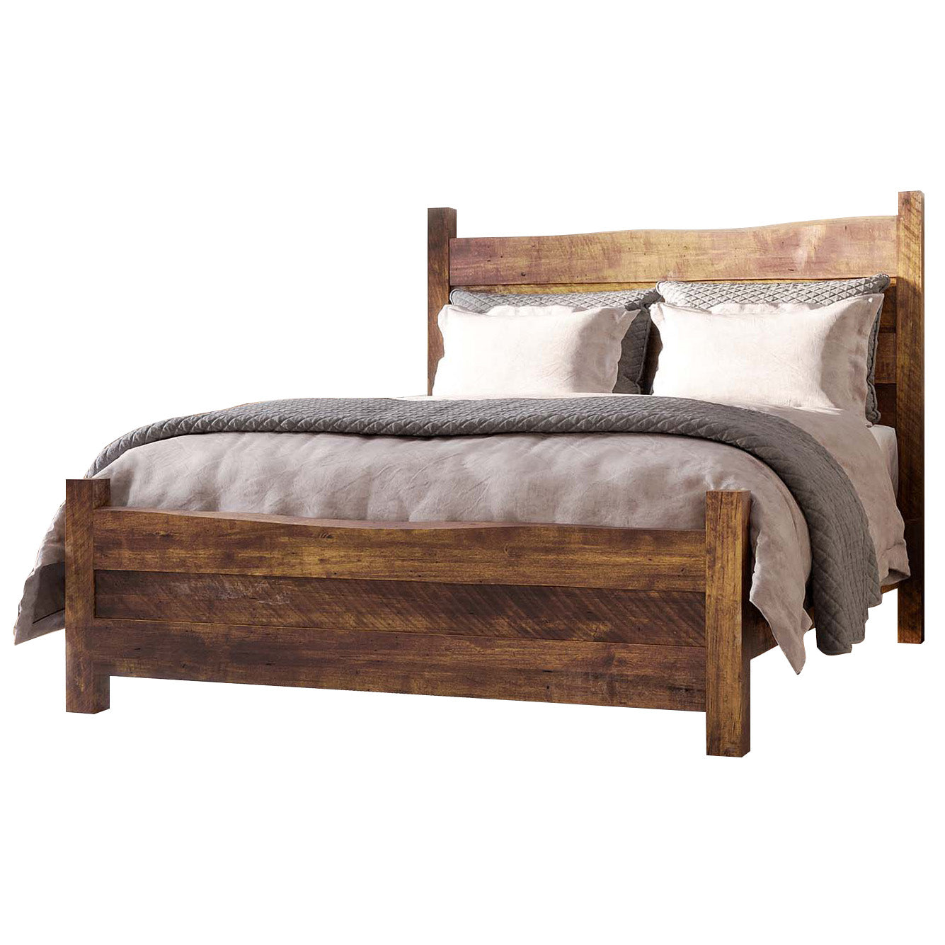 Edgewood Live Edge Solid Wood Flat Panel Bed