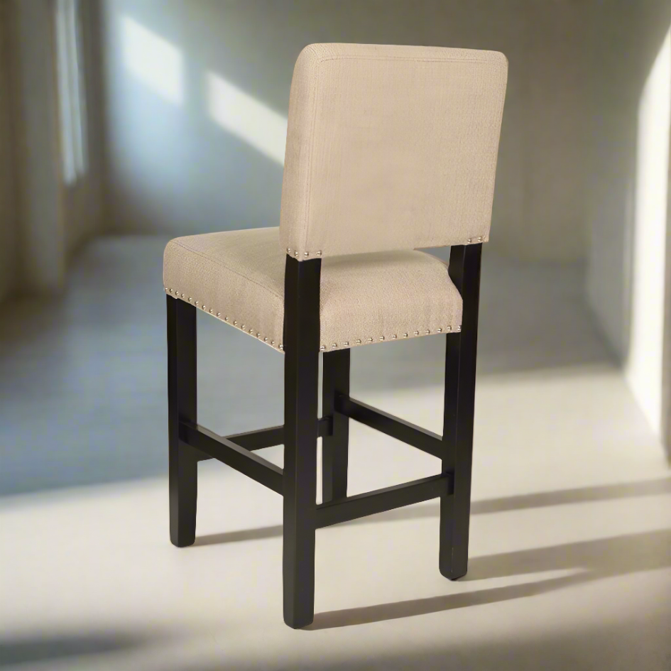 Terra Bar Upholstered Solid Wood Chair (With Nail Studding)