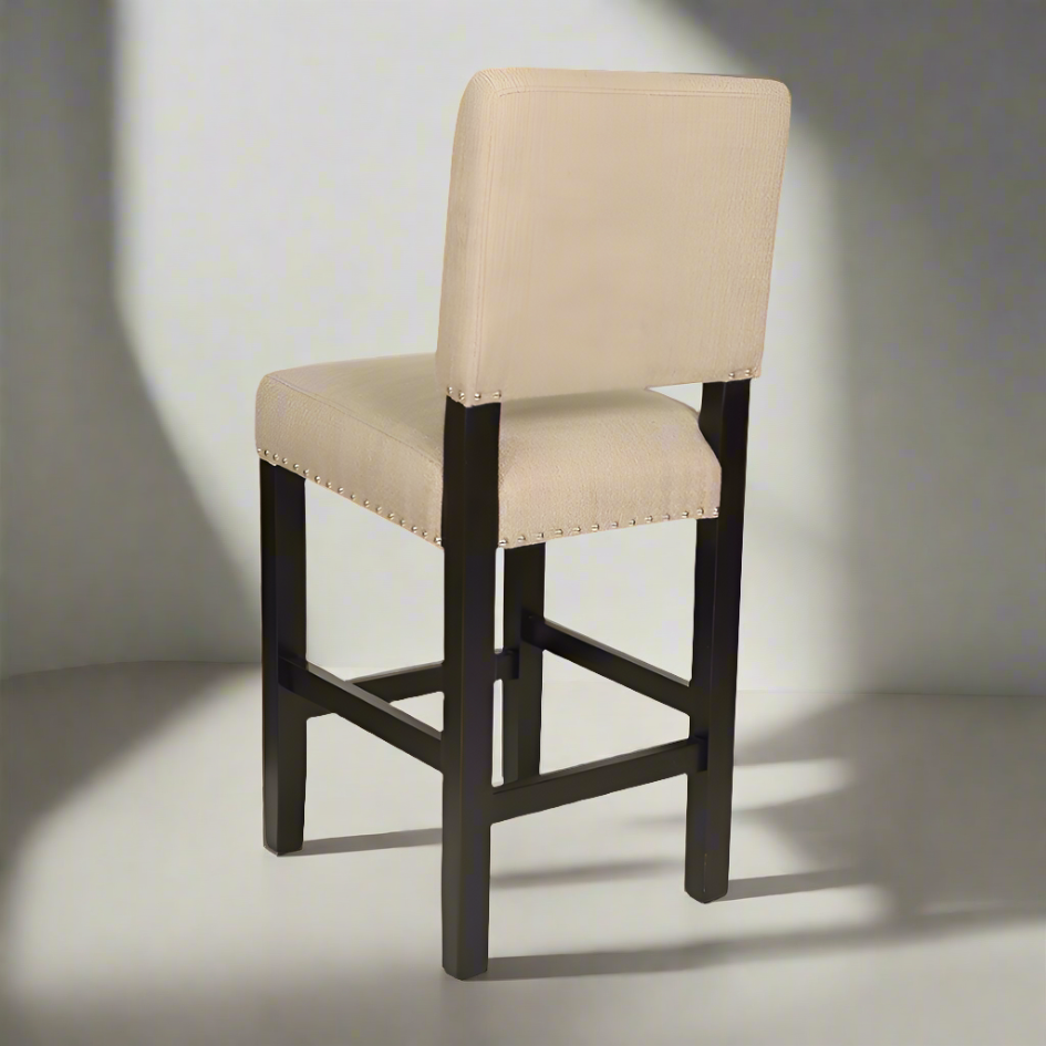 Terra Bar Upholstered Solid Wood Chair (With Nail Studding)