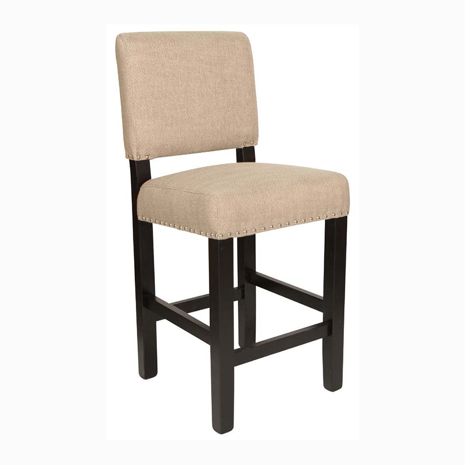 Terra Bar Upholstered Solid Wood Chair (With Nail Studding)