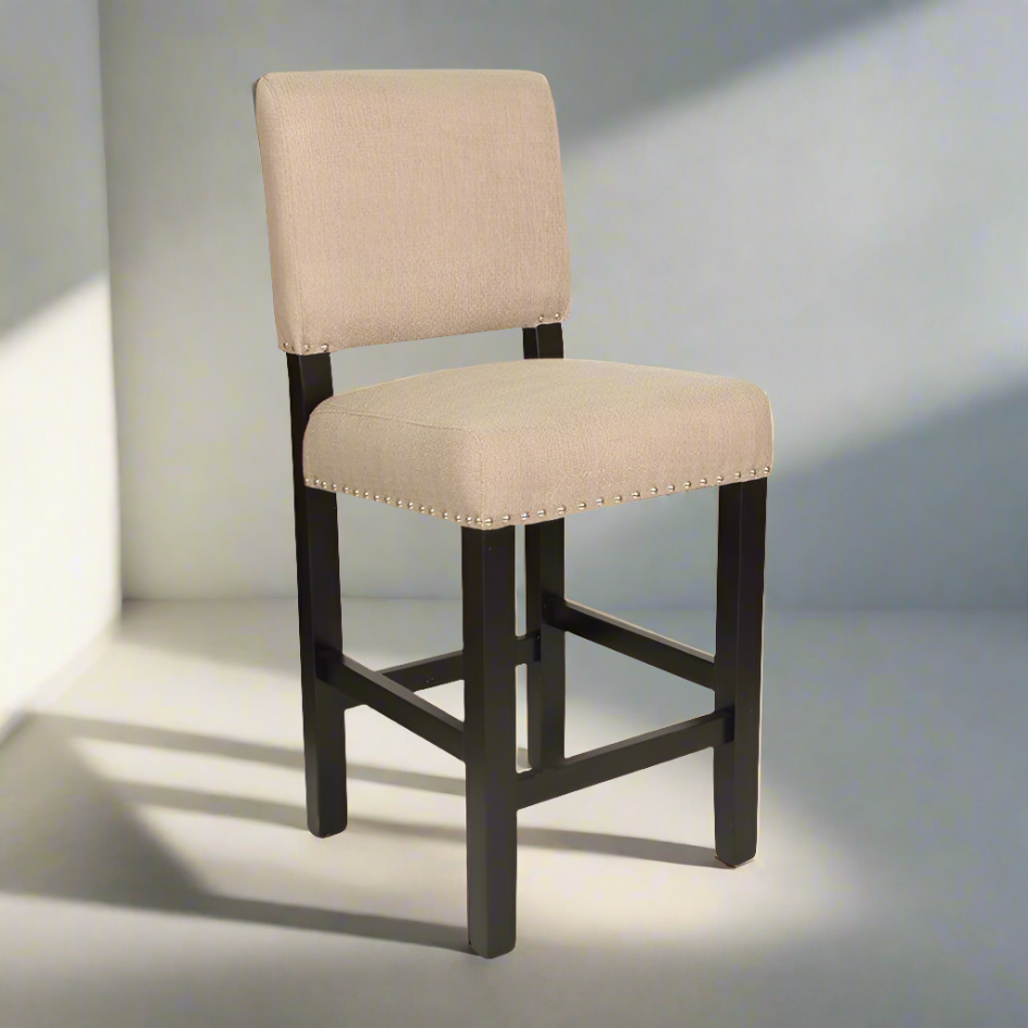 Terra Bar Upholstered Solid Wood Chair (With Nail Studding)