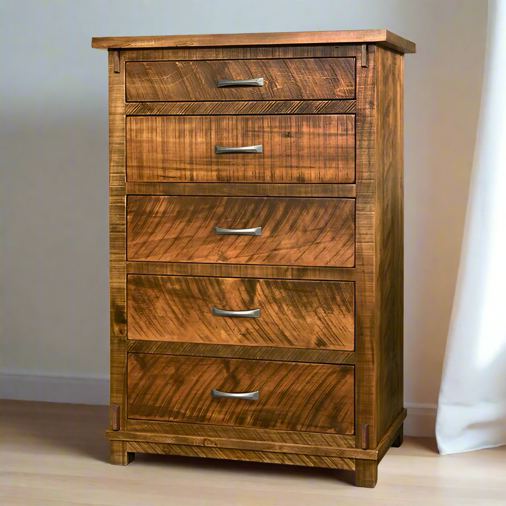 Commode en bois massif de style ferme urbain | Commode haute