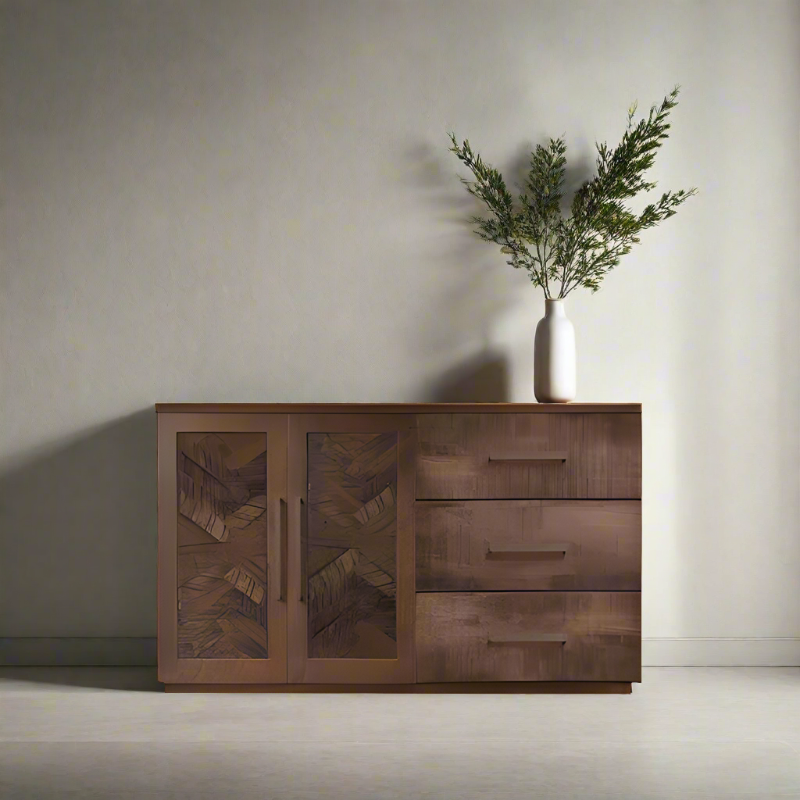 Bristol Sideboard With Drawers - Herringbone Wood Door