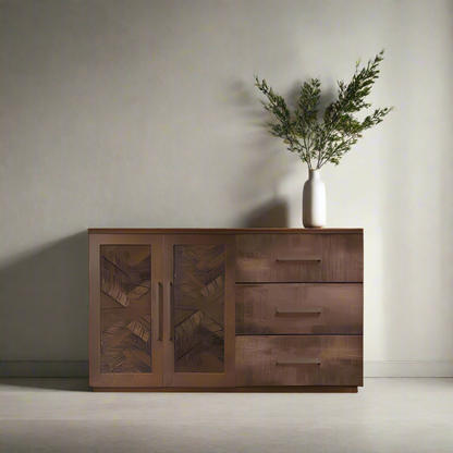 Bristol Sideboard With Drawers - Herringbone Wood Door