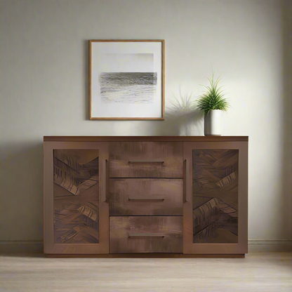 Bristol Sideboard With Drawers - Herringbone Wood Door