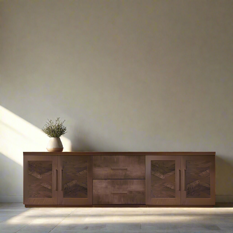 Bristol Sideboard With Drawers - Herringbone Wood Door