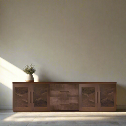 Bristol Sideboard With Drawers - Herringbone Wood Door