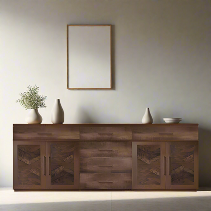Bristol Sideboard With Drawers - Herringbone Wood Door