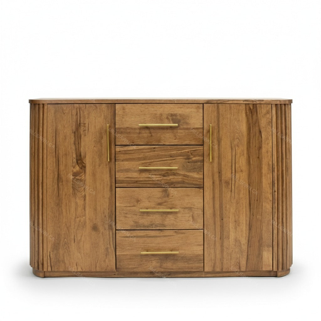 Vallery Solid Wood Sideboard With Flat Doors