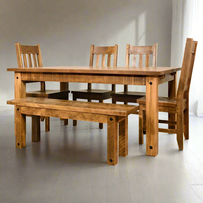Alpine Solid Wood Dining Table With Leaves