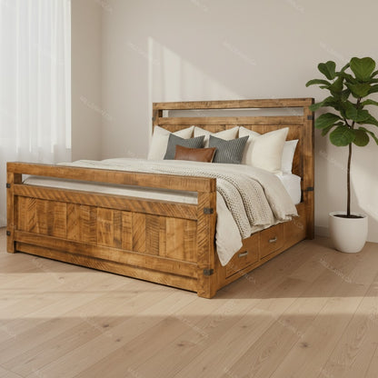 Alba Solid Wood Storage Bed