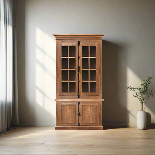 Alexandria Wall Cabinet 2 Glass/2 Wood Door