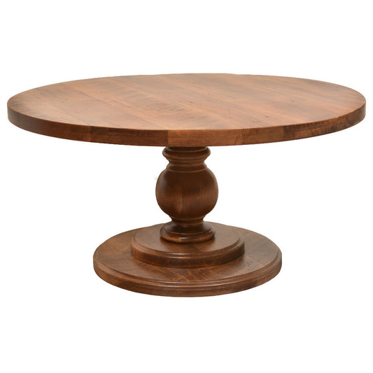 Arta Solid Wood Top Round Dining Table With Leaves