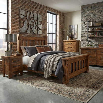 Beam Solid Wood Slat Bed