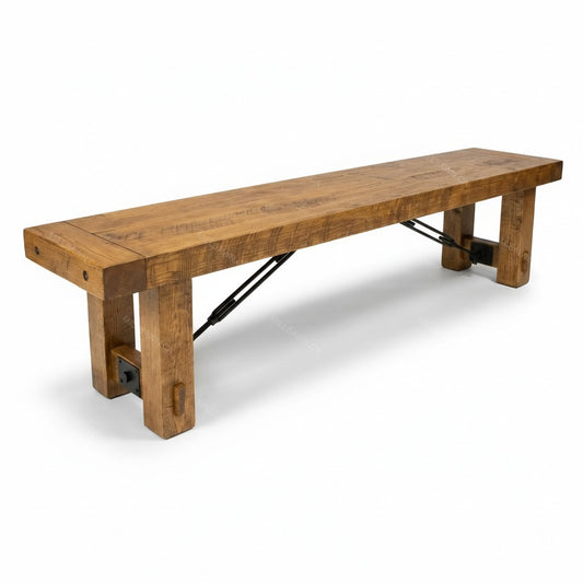 Benchmark Solid Wood Bench With Angle Turnbuckle