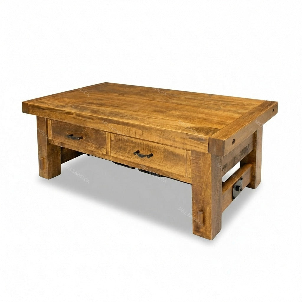 Benchmark Solid Wood Coffee Table With Turnbuckle
