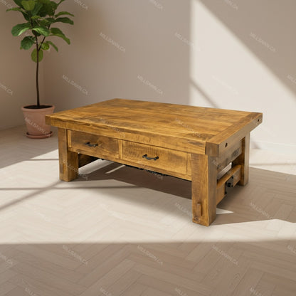 Benchmark Solid Wood Coffee Table With Turnbuckle