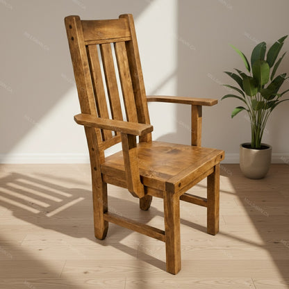 Benchmark Solid Wood Block Arm Chair