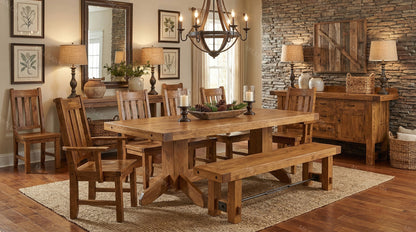 Benchmark Solid Wood Pedestal Dining Table