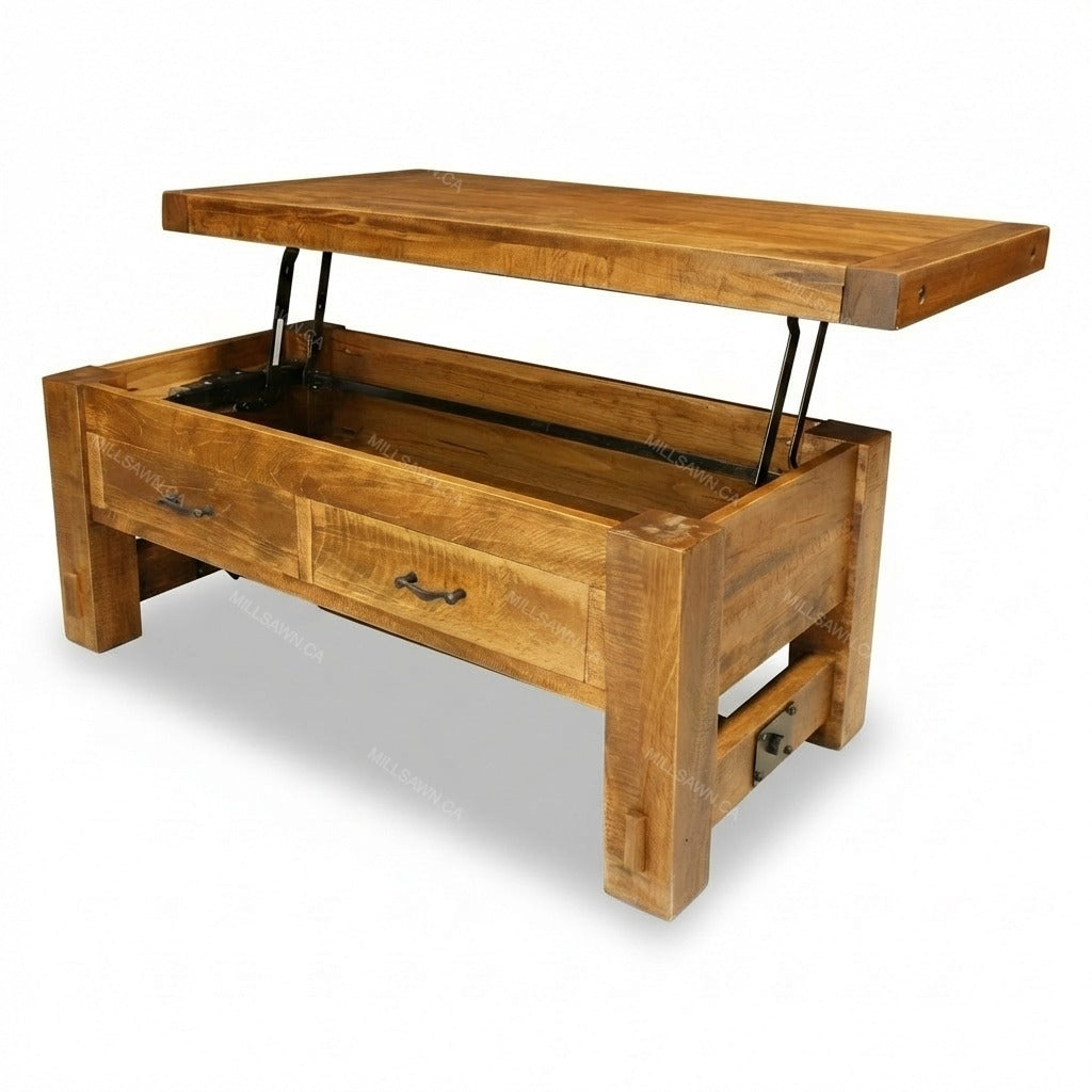 Benchmark Solid Wood Coffee Table With Turnbuckle