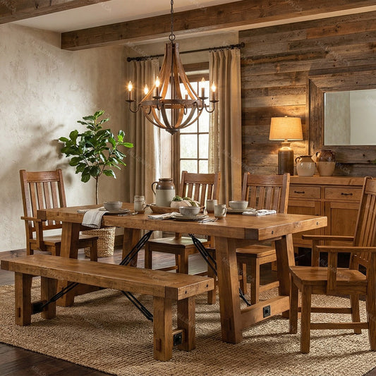 Benchmark Solid Wood Dining Set
