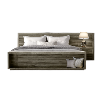 Ledge Rock Solid Wood Bed With Floating Nightstand