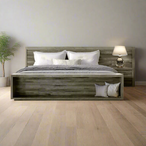 Ledge Rock Solid Wood Bed With Floating Nightstand