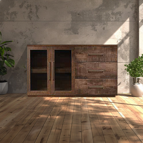 Bristol Sideboard With Drawers - Glass Door