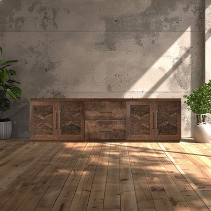 Bristol Sideboard With Drawers - Herringbone Wood Door