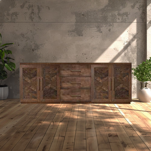 Bristol Sideboard With Drawers - Herringbone Wood Door