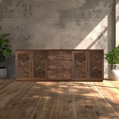 Bristol Sideboard With Drawers - Herringbone Wood Door