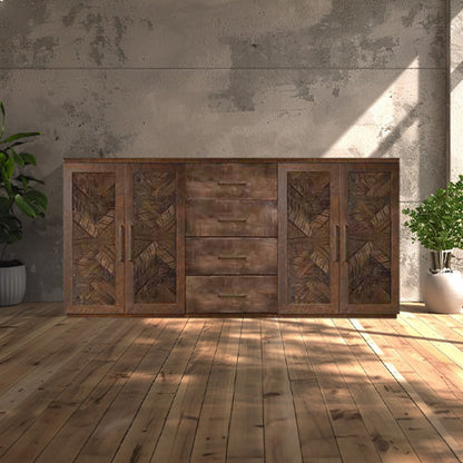 Bristol Sideboard With Drawers - Herringbone Wood Door