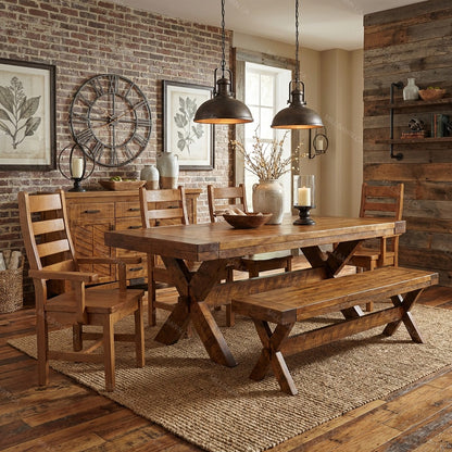 Buxton Solid Wood Dining Table With End Leaves