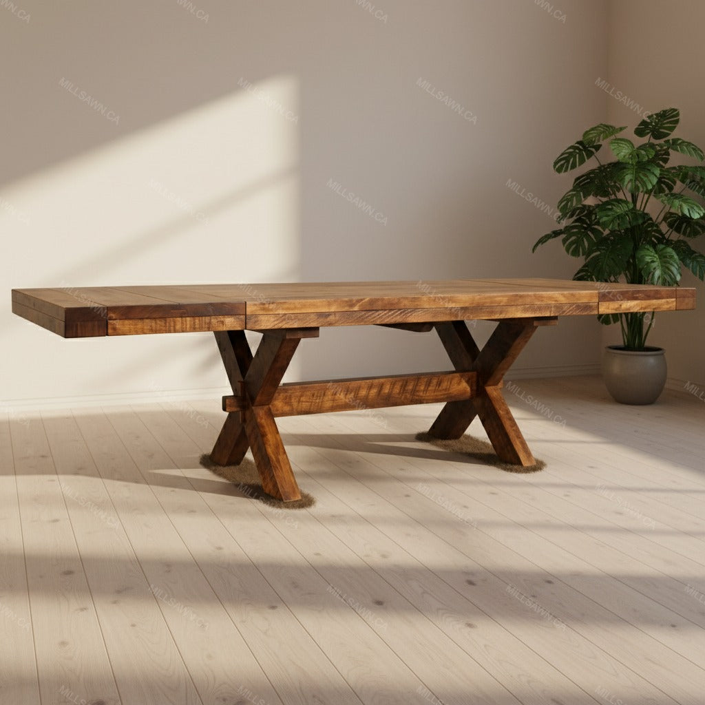 Buxton Solid Wood Dining Table With End Leaves