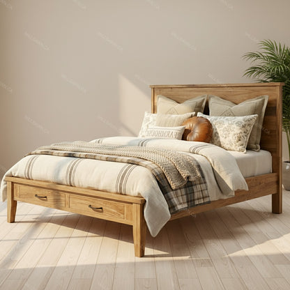 Cali Solid Wood Platform Bed