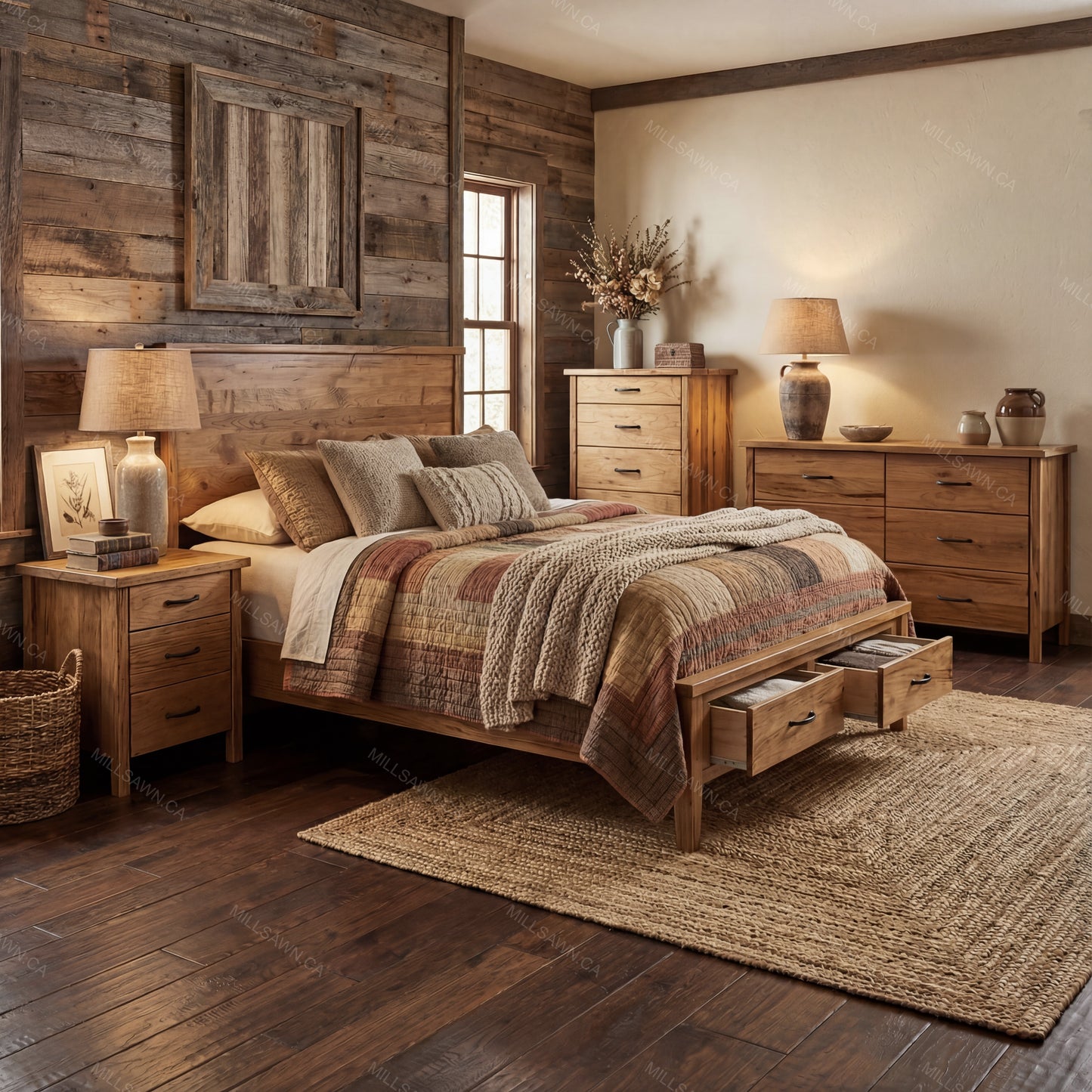 Cali Solid Wood Platform Bed