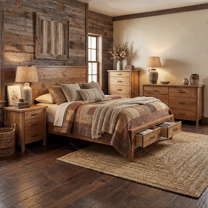 Cali Solid Wood Platform Bed