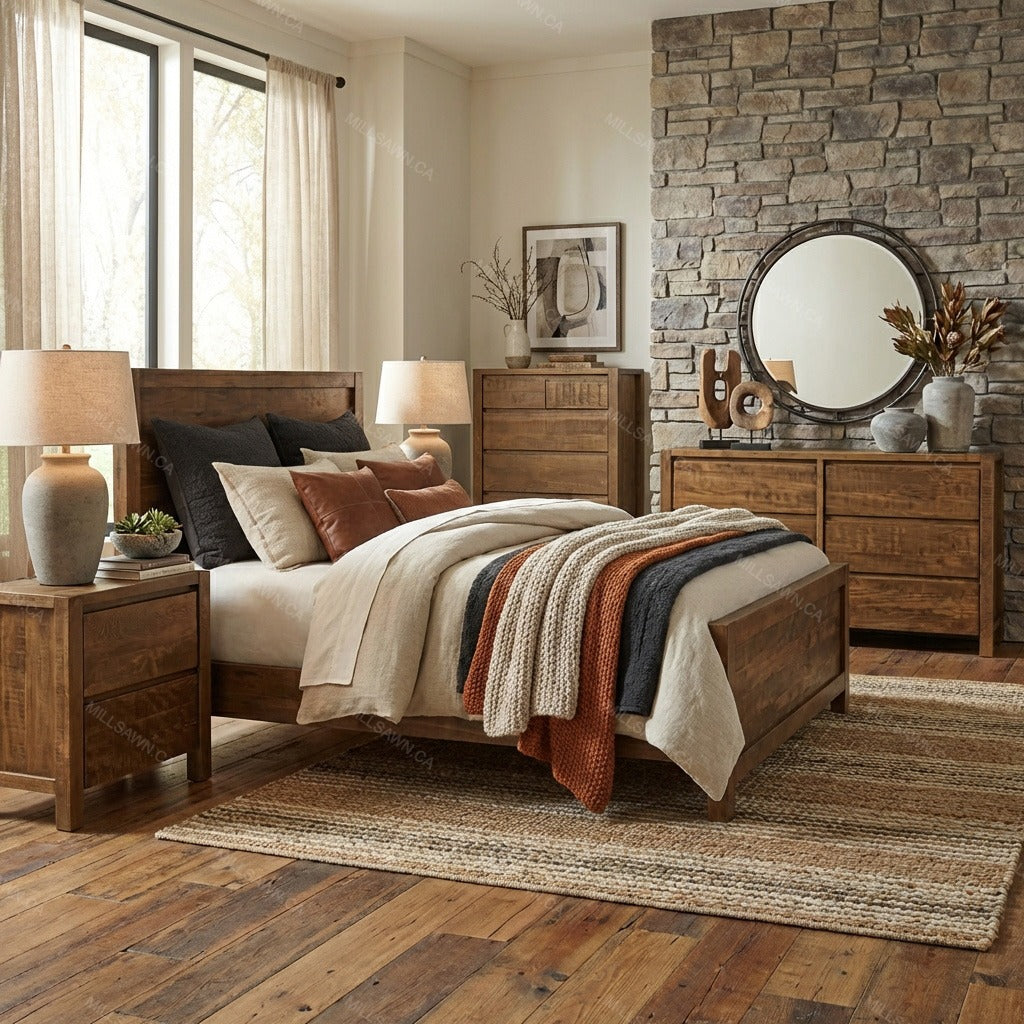 Lit en bois massif Meta Sequoia