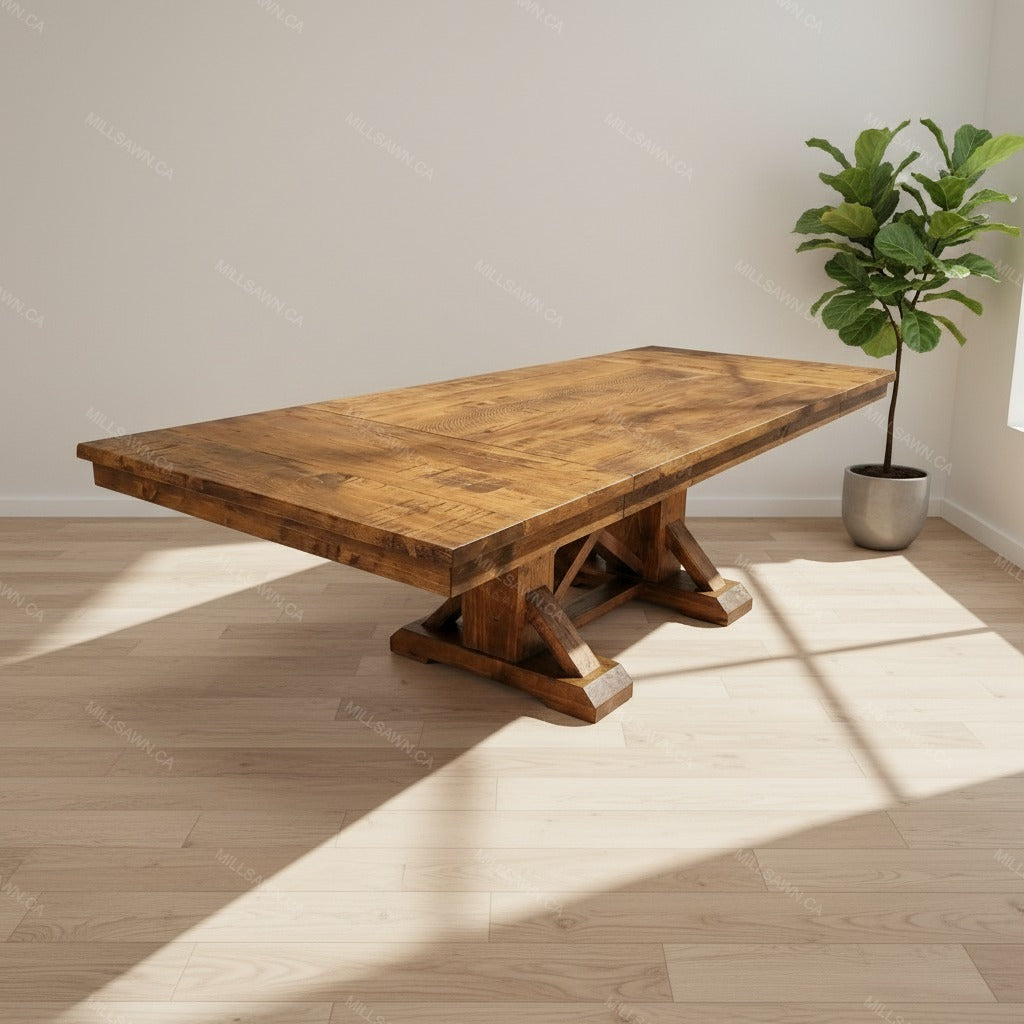 Cross Creek Wood Dining Table With End Leaves