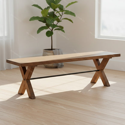 Crosswood Solid Wood Bench