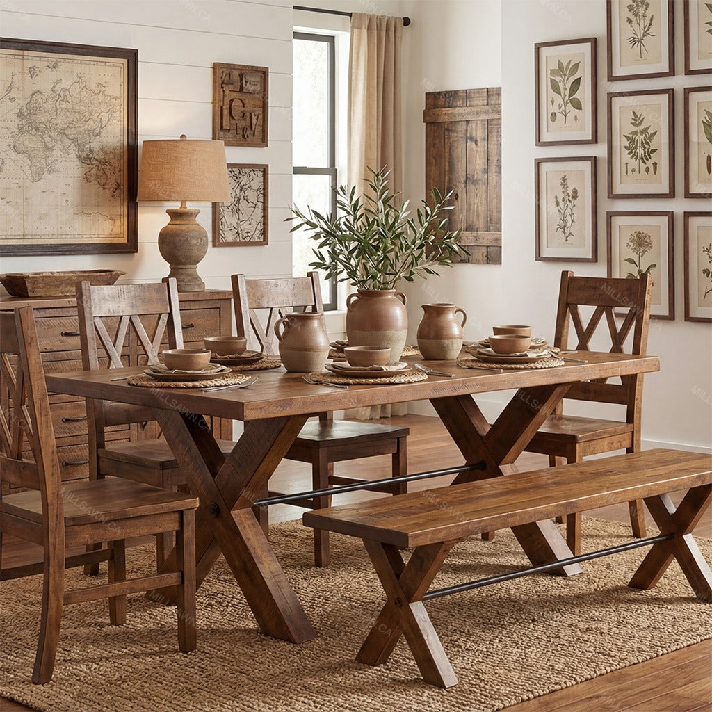 Crosswood Solid Wood Dining Table